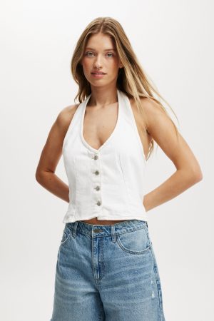 Harley Denim Halter Vest