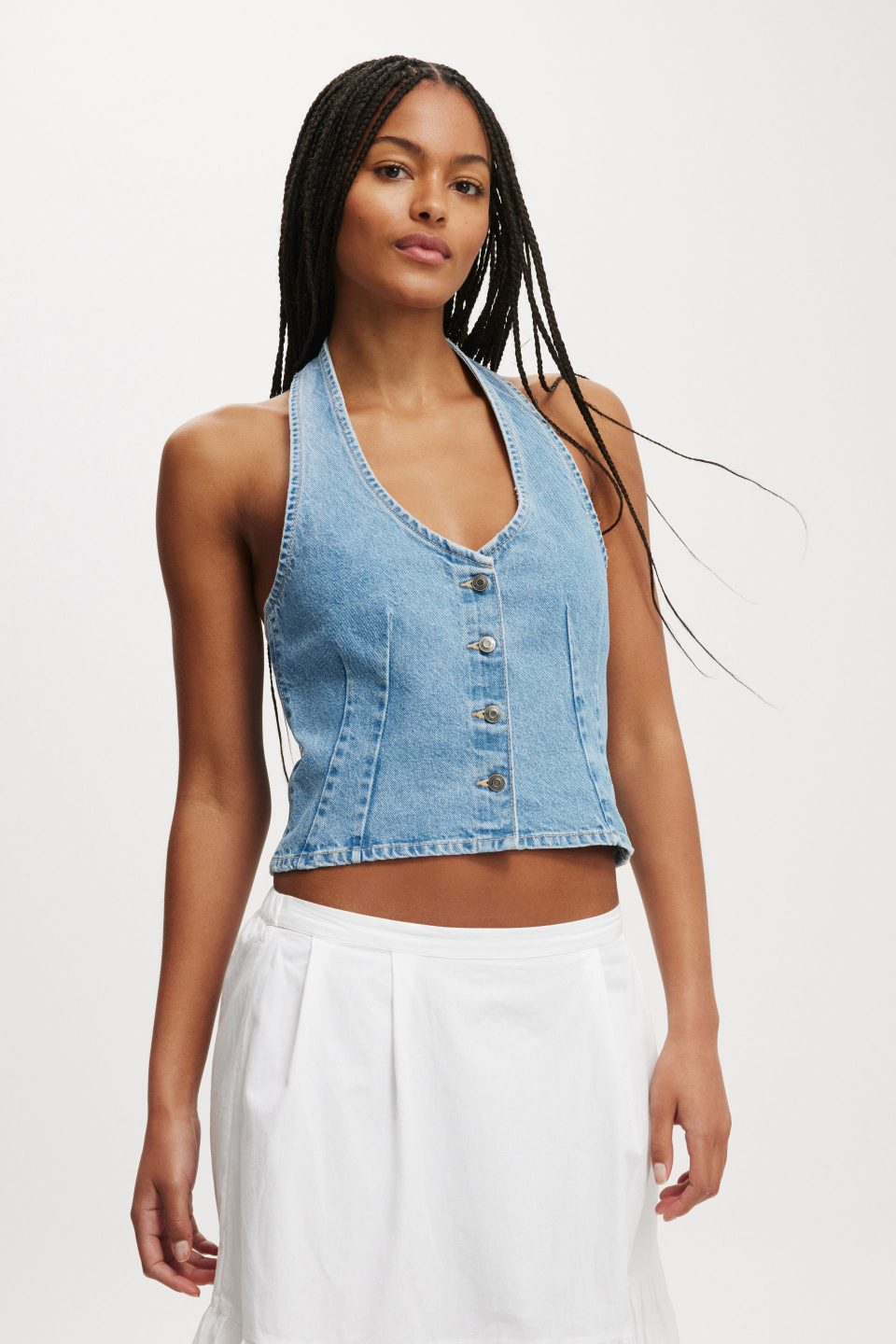 Harley Denim Halter Vest