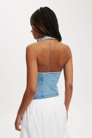 Harley Denim Halter Vest