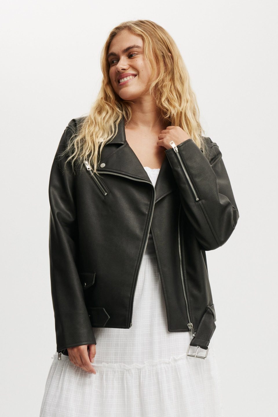 Roman Faux Leather Biker Jacket