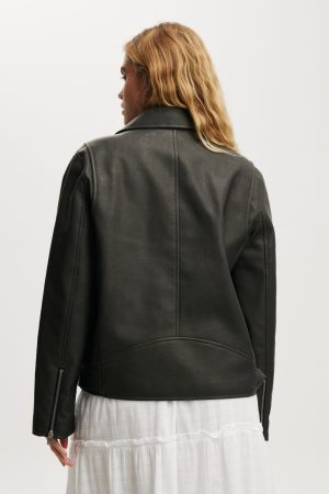 Roman Faux Leather Biker Jacket