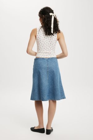 Gigi Denim Midi Skirt