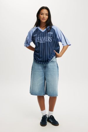 Oversized V Neck Raglan Jersey