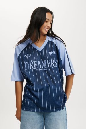 Oversized V Neck Raglan Jersey