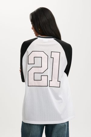 Oversized V Neck Raglan Jersey