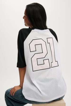 Oversized V Neck Raglan Jersey