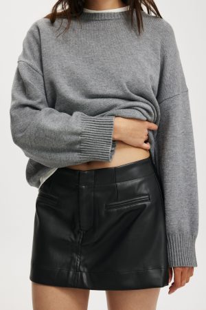 Faux Leather Mini Skirt Nth