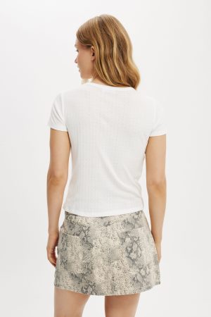 Dolly Parton Fitted Graphic Pointelle Longline Tee