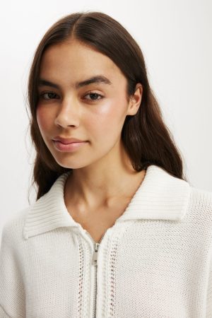 Cotton Half Zip Collar Pullover