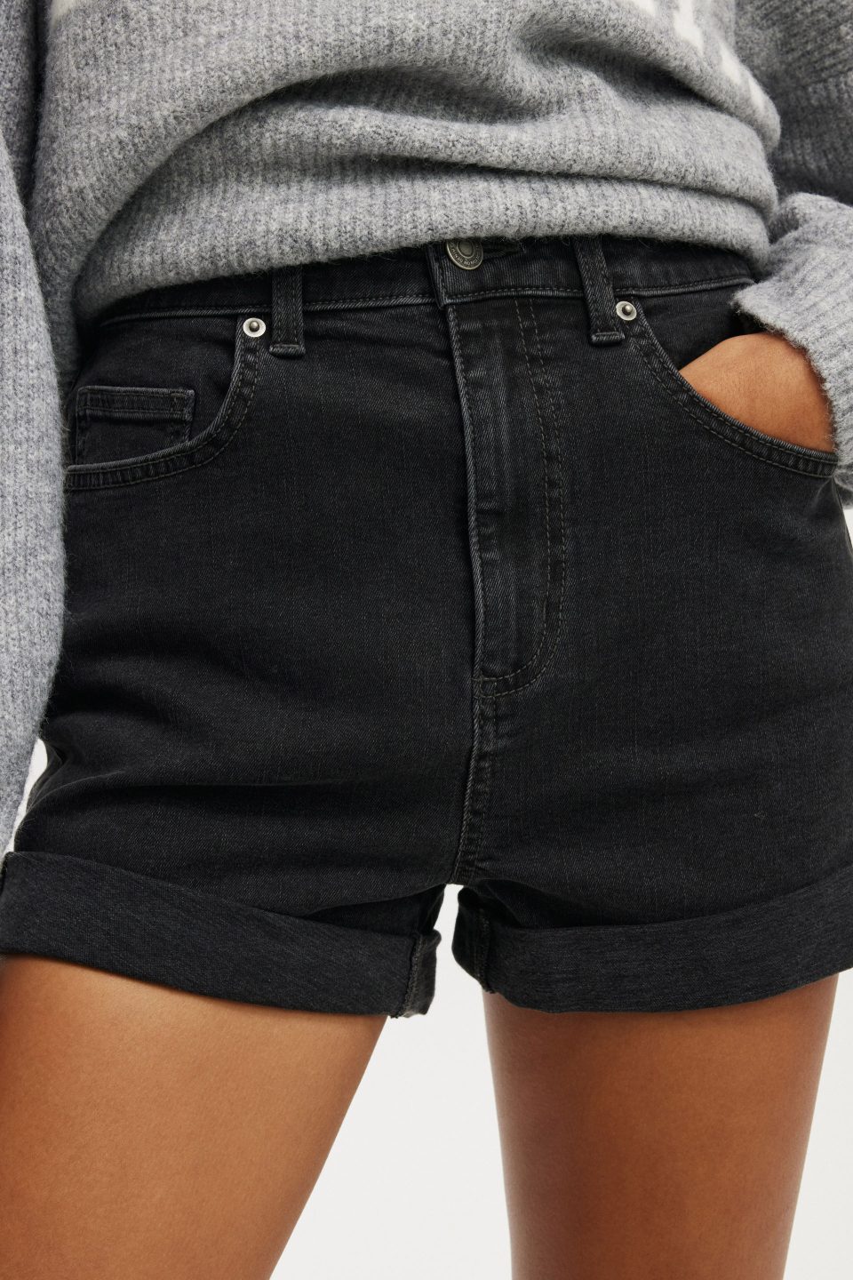High Rise Micro Denim Short