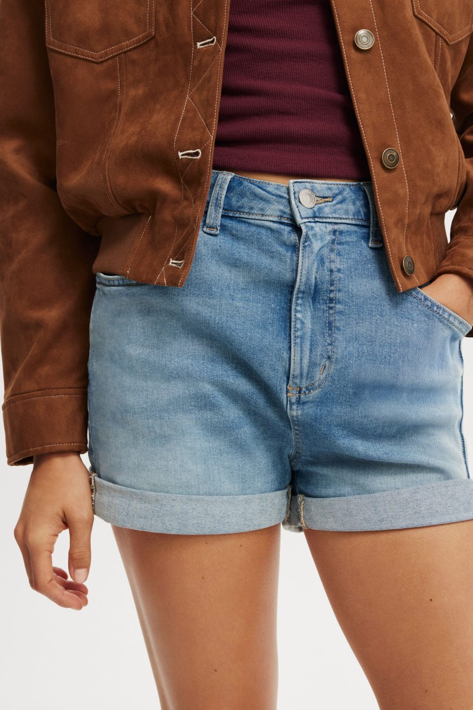 High Rise Micro Denim Short