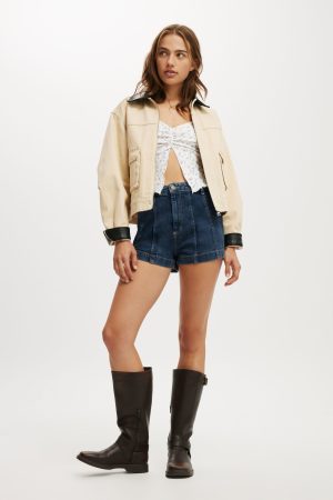 High Rise Micro Denim Short