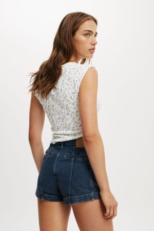 High Rise Micro Denim Short