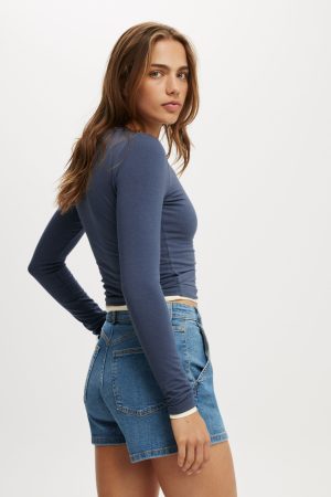 High Rise Micro Denim Short