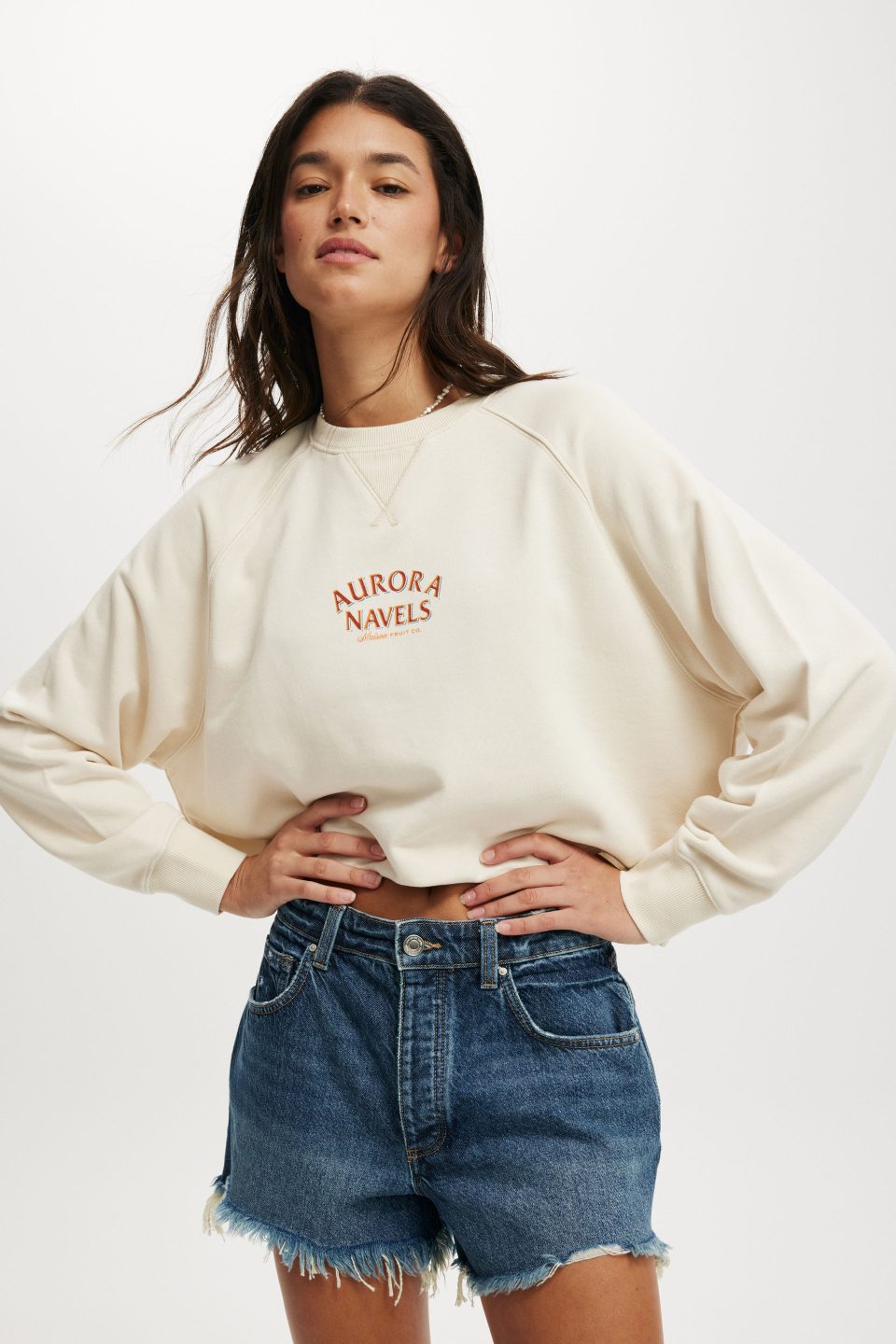 Classic Fleece Graphic Raglan Crew Sweatshirt