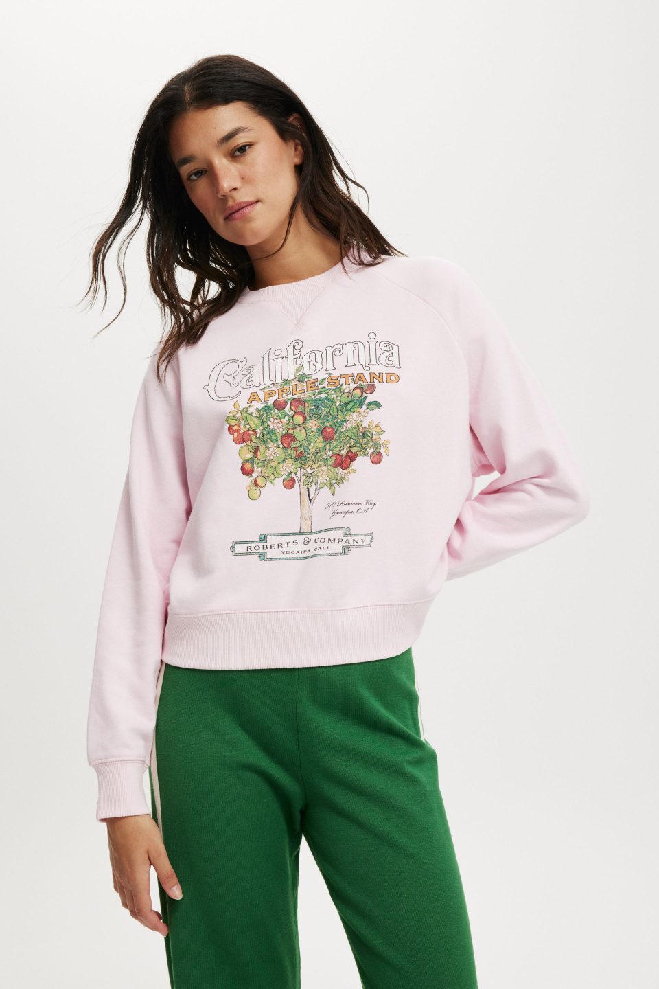 Classic Fleece Graphic Raglan Crew Sweatshirt