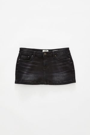 Micro Low Denim Skirt
