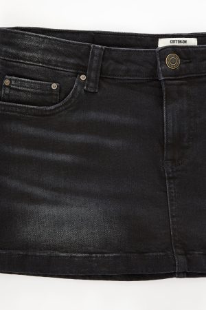 Micro Low Denim Skirt