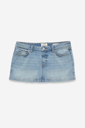 Micro Low Denim Skirt