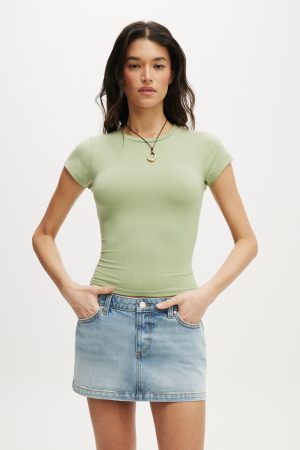 Micro Low Denim Skirt