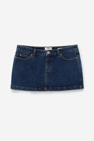 Micro Low Denim Skirt