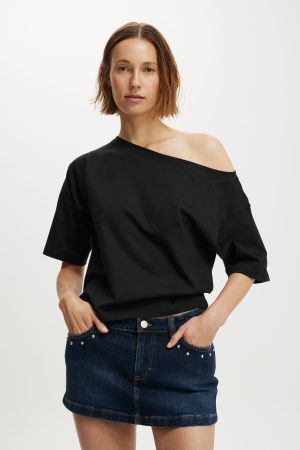 Micro Low Denim Skirt