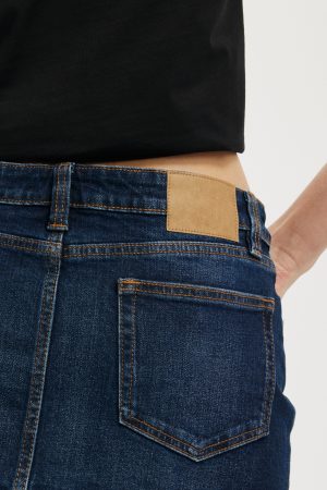 Micro Low Denim Skirt