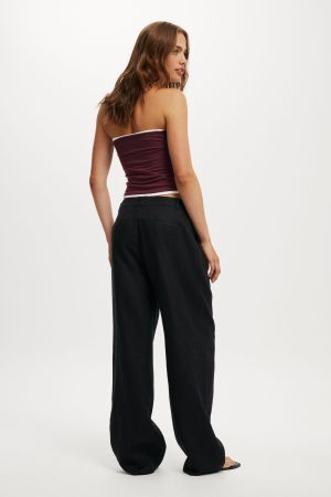 Elle Linen Wide Leg Suiting Pant