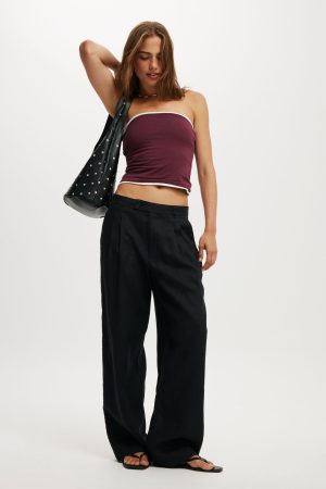 Elle Linen Wide Leg Suiting Pant
