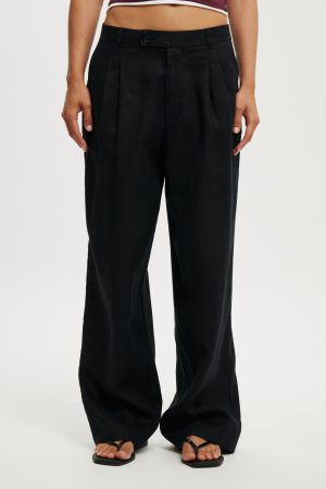 Elle Linen Wide Leg Suiting Pant