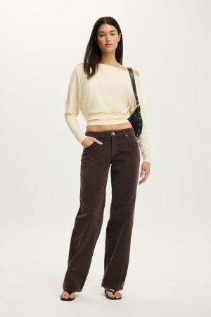 Low Rise Straight Cord Pant