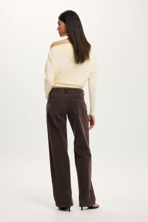 Low Rise Straight Cord Pant