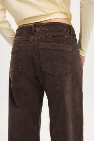 Low Rise Straight Cord Pant