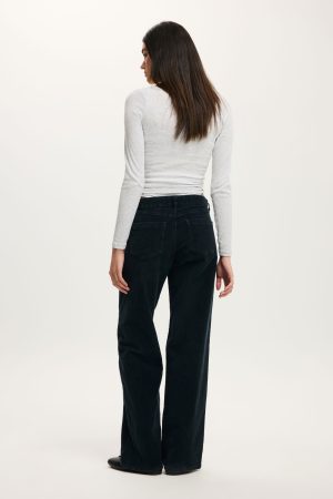 Low Rise Straight Cord Pant