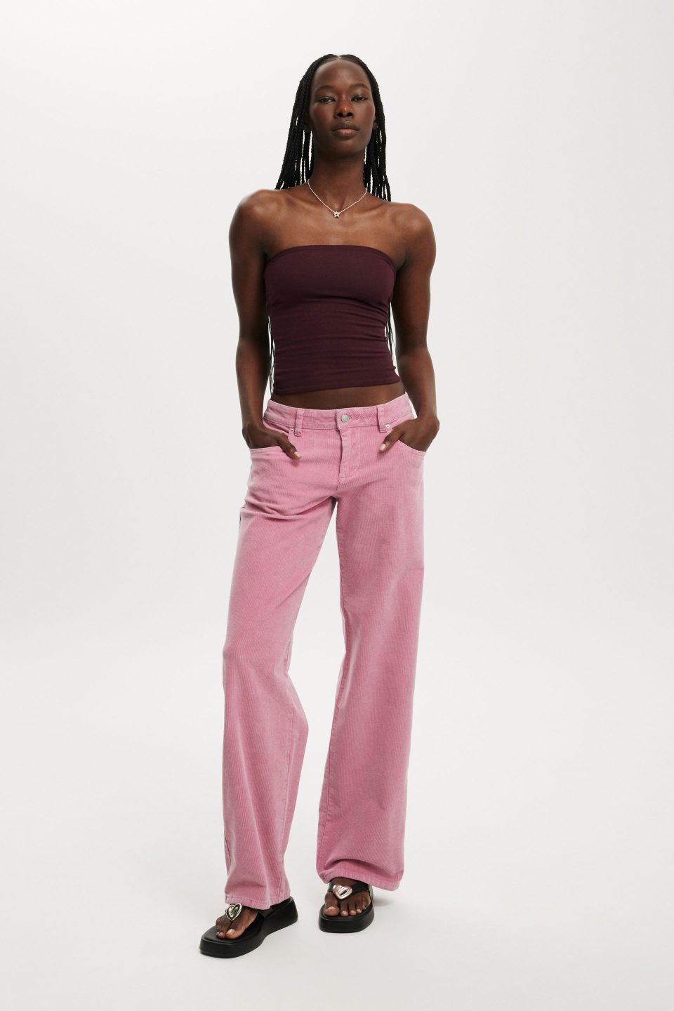 Low Rise Straight Cord Pant