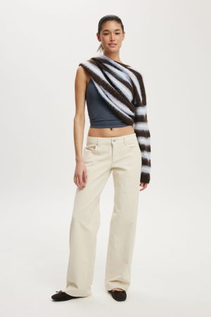 Low Rise Straight Cord Pant