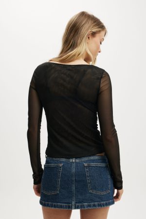 Ashley Mesh Long Sleeve Top