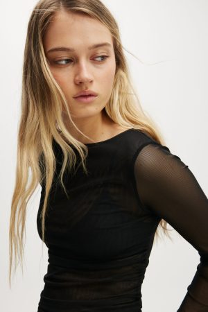 Ashley Mesh Long Sleeve Top