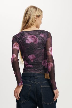 Ashley Mesh Long Sleeve Top