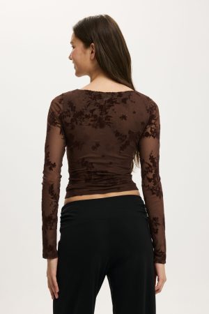 Ashley Mesh Long Sleeve Top