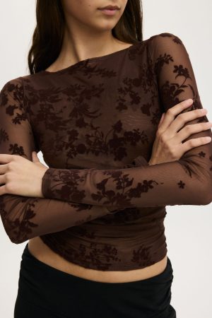 Ashley Mesh Long Sleeve Top