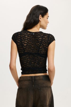 Ashley Mesh Short Sleeve Top