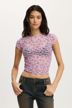Ashley Mesh Short Sleeve Top