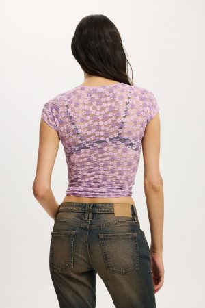 Ashley Mesh Short Sleeve Top