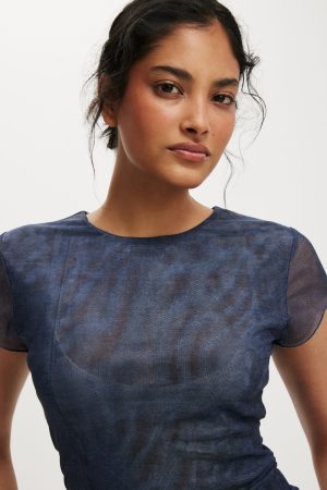 Ashley Mesh Short Sleeve Top