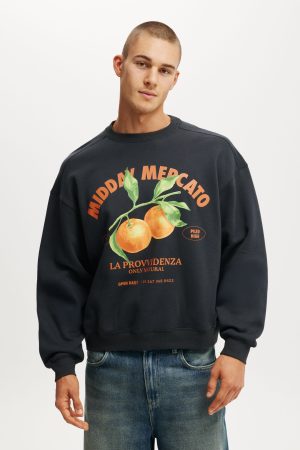 Box Fit Graphic Crew Sweater