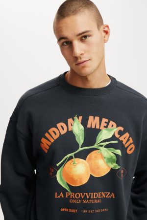 Box Fit Graphic Crew Sweater