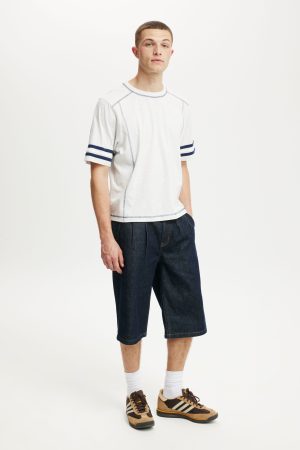 Cropped Fit Panel T-Shirt