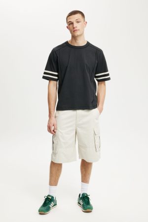 Cropped Fit Panel T-Shirt