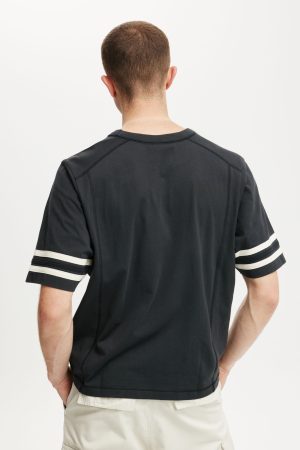 Cropped Fit Panel T-Shirt